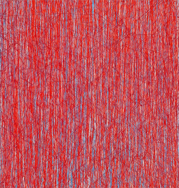 Susanne Lyner, 20014_10, Serie Irrlicht, 95 x 100 cm, Acryl auf Baumwolle