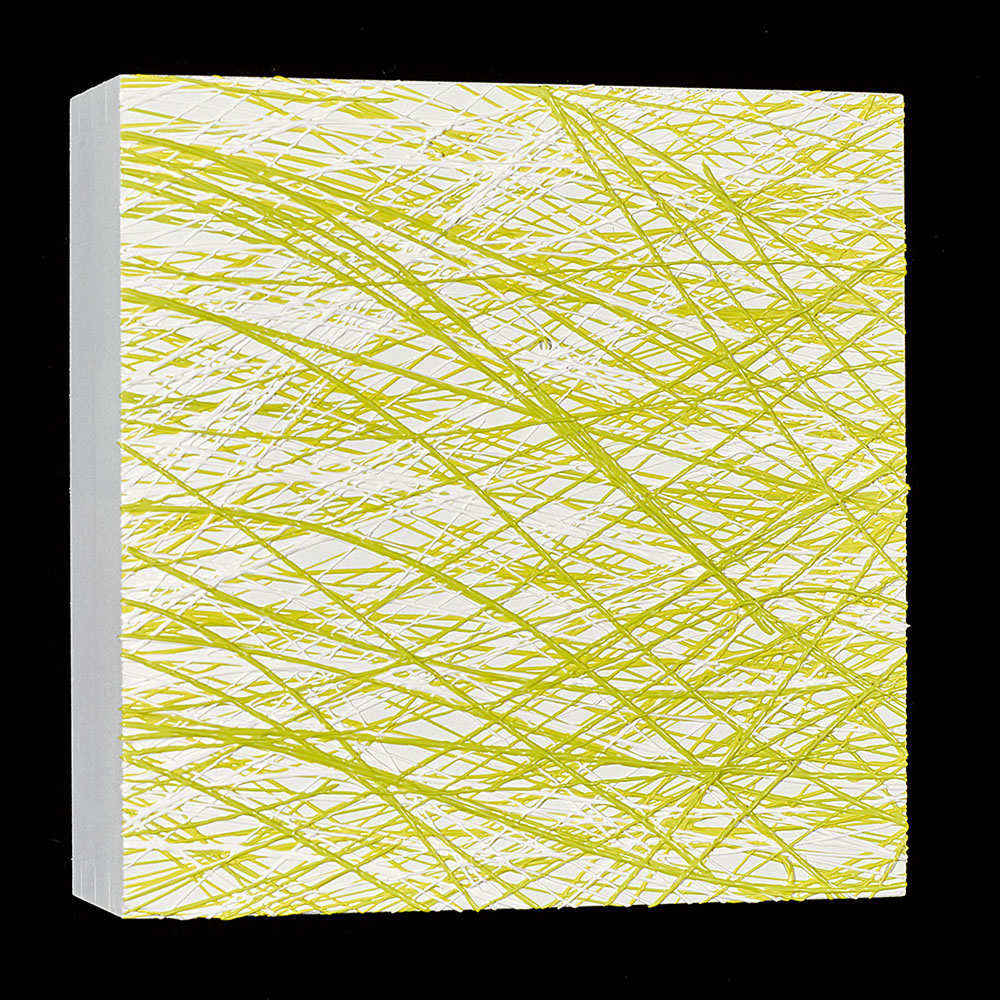 Susanne Lyner, 2017-32_Reihe-Sansparoles, 20 x 20 x 6 cm, Acryl auf Baumwolle Susanne Lyner, 2017-32_Reihe-Sansparoles, 20 x 20 x 6 cm, Acryl auf Baumwolle