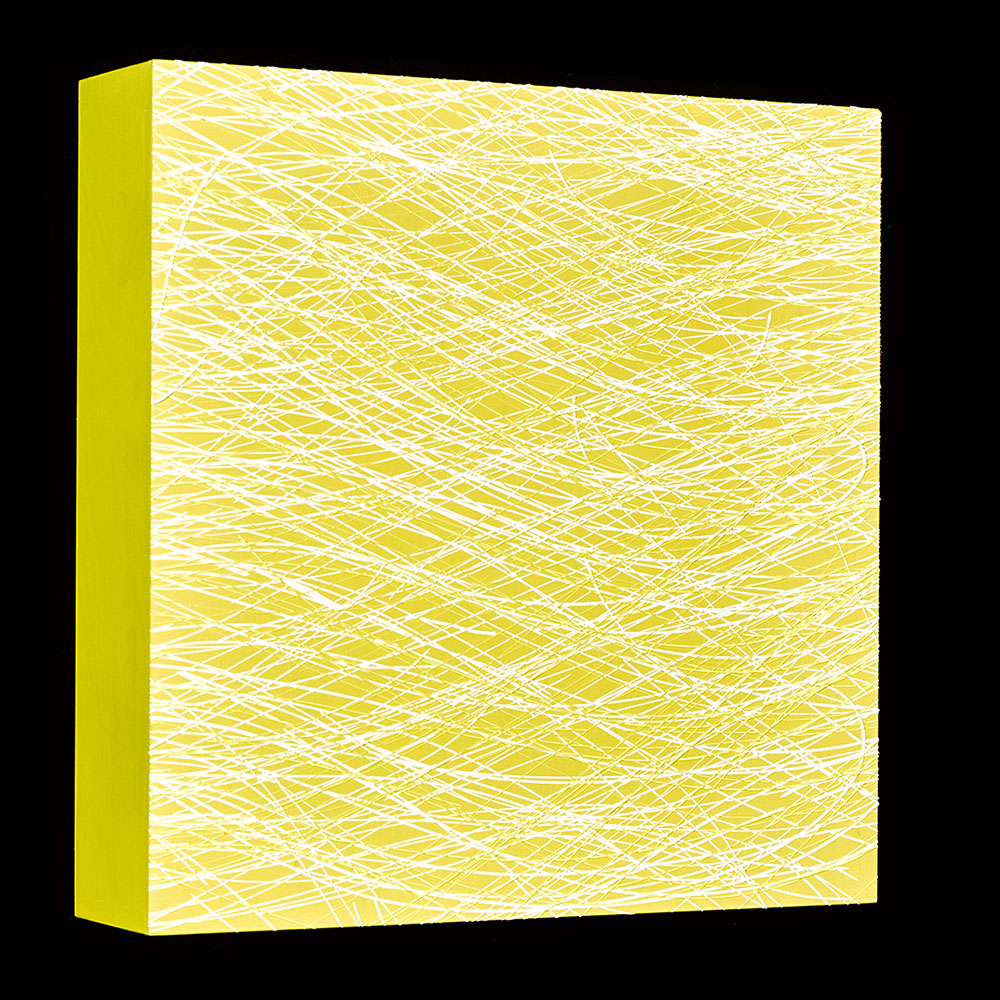 Susanne Lyner, 2017-35_Reihe-Sansparoles, 40 x 40 x 9 cm, Acryl auf Baumwolle Susanne Lyner, 2017-35_Reihe-Sansparoles, 40 x 40 x 9 cm, Acryl auf Baumwolle