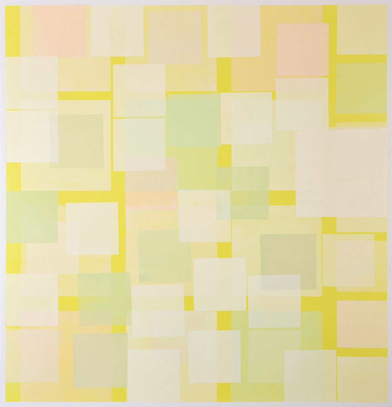 Susanne Lyner, 2020-04_heimlifeissimgelbfieber, Acryl auf Baumwolle, 135 x 130 cm Susanne Lyner, 2020-04_heimlifeissimgelbfieber, Acryl auf Baumwolle, 135 x 130 cm