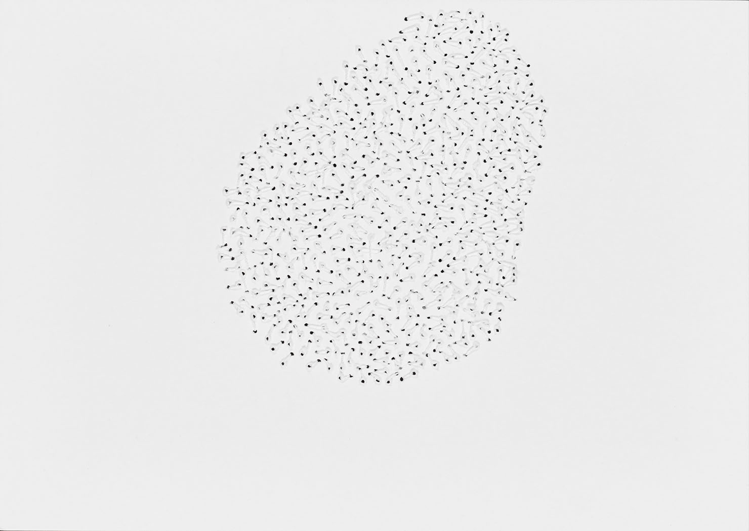 Susanne Lyner, 2020-21_Nr.02_14,8x10,5_umgarntes, Garn auf Karton, je 10,5 x 14,8 cm