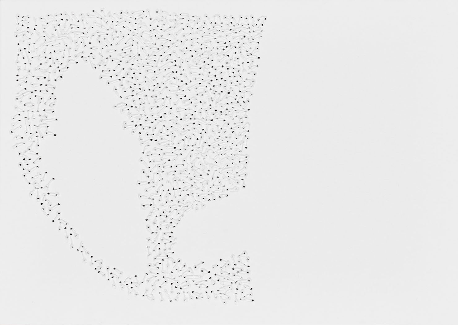 Susanne Lyner, 2020-21_Nr.03_14,8x10,5_umgarntes, Garn auf Karton, je 10,5 x 14,8 cm