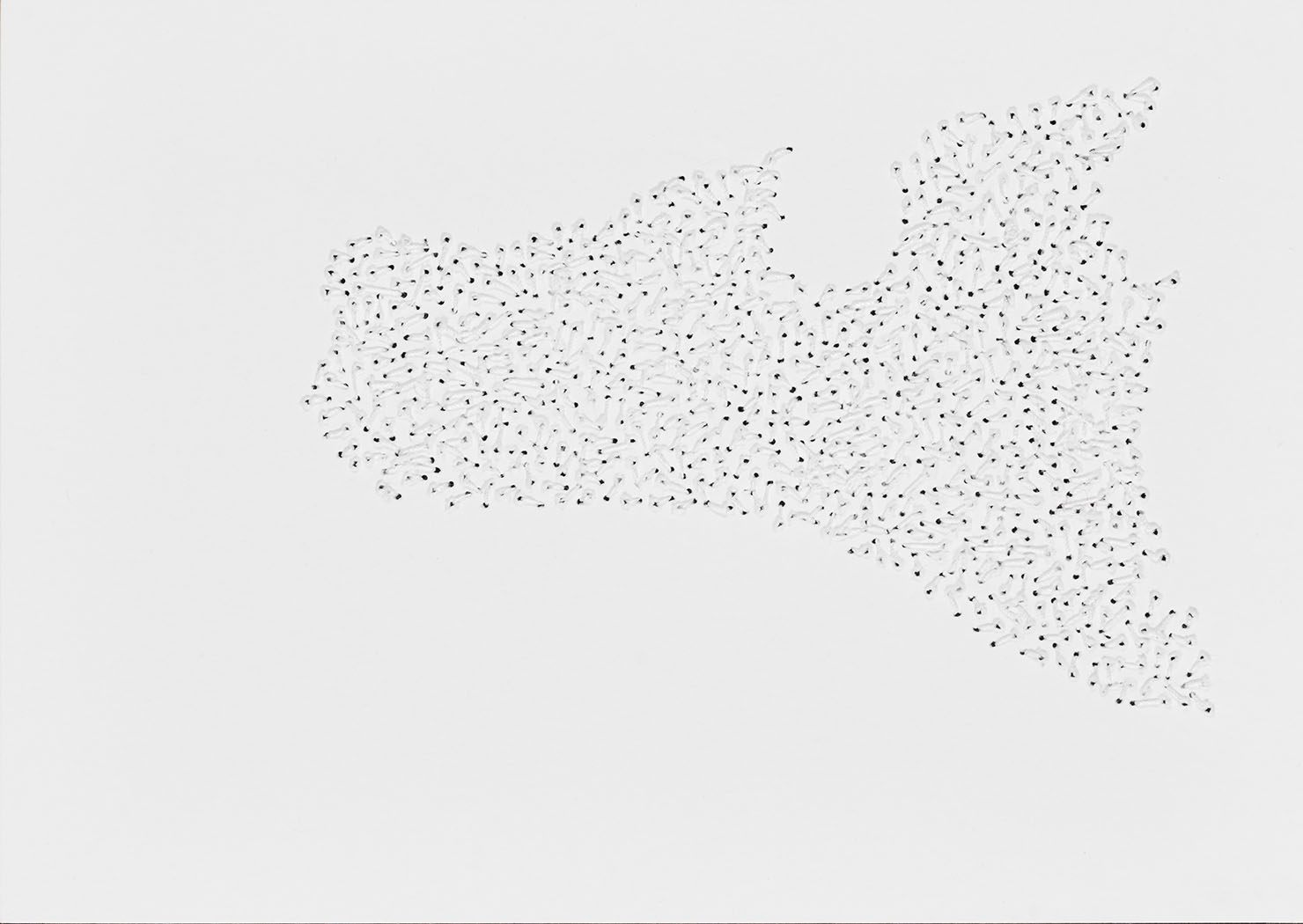 Susanne Lyner, 2020-21_Nr.09_14,8x10,5_umgarntes, Garn auf Karton, je 10,5 x 14,8 cm