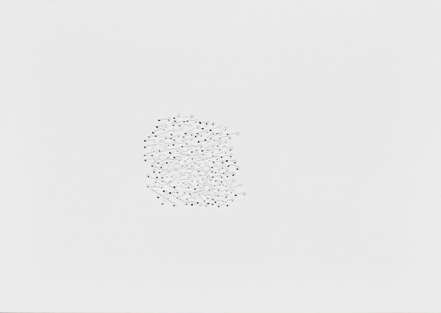 Susanne Lyner, 2020-21_Nr.15_14,8x10,5_umgarntes, Garn auf Karton, je 10,5 x 14,8 cm