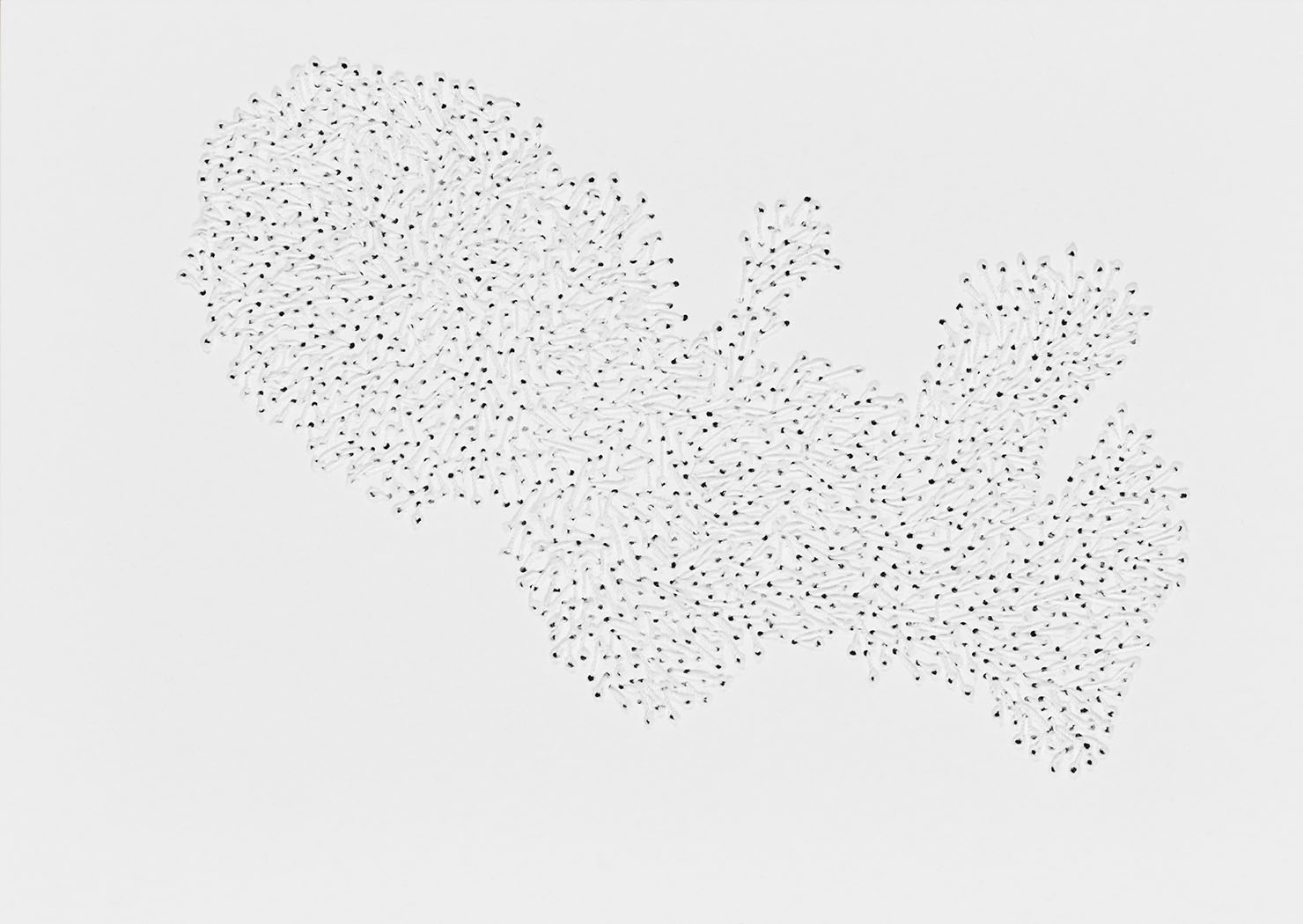 Susanne Lyner, 2020-21_Nr.19_14,8x10,5_umgarntes, Garn auf Karton, je 10,5 x 14,8 cm