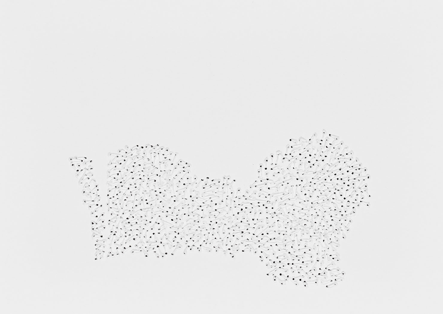 Susanne Lyner, 2020-21_Nr.26_14,8x10,5_umgarntes, Garn auf Karton, je 10,5 x 14,8 cm