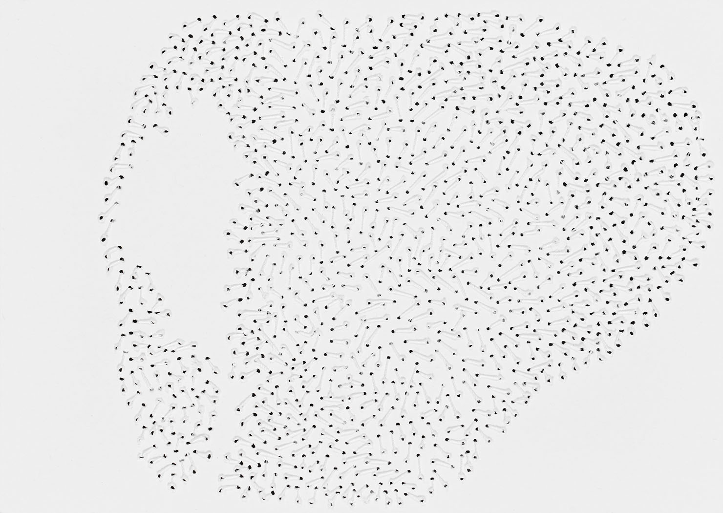 Susanne Lyner, 2020-21_Nr.29_14,8x10,5_umgarntes, Garn auf Karton, je 10,5 x 14,8 cm