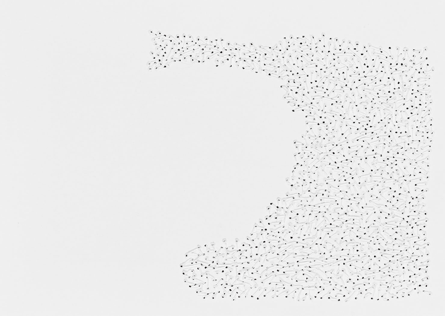 Susanne Lyner, 2020-21_Nr.30_14,8x10,5_umgarntes, Garn auf Karton, je 10,5 x 14,8 cm