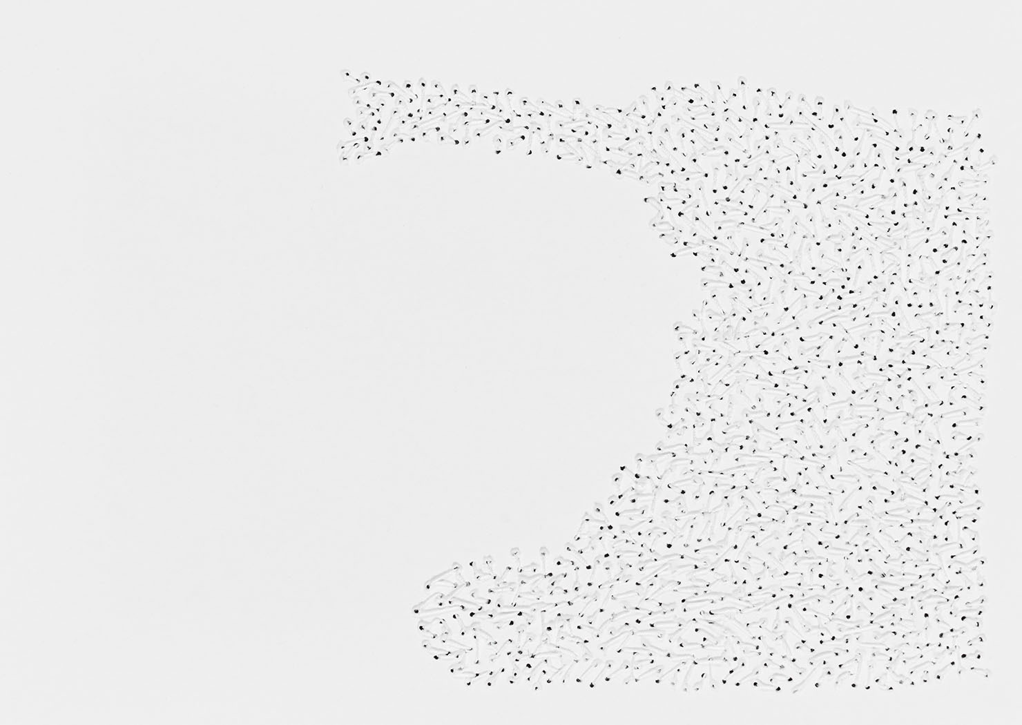 Susanne Lyner, 2020-21_Nr.31_14,8x10,5_umgarntes, Garn auf Karton, je 10,5 x 14,8 cm